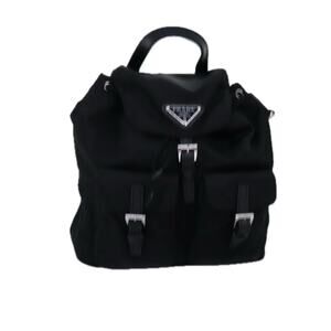PRADA Chain Shoulder Bag Nylon Black